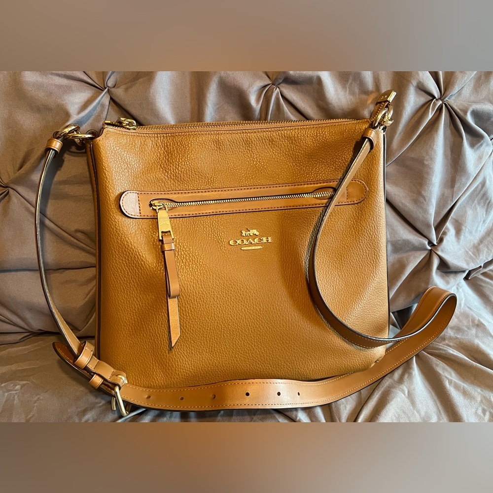 Gently used neutral Coach bag